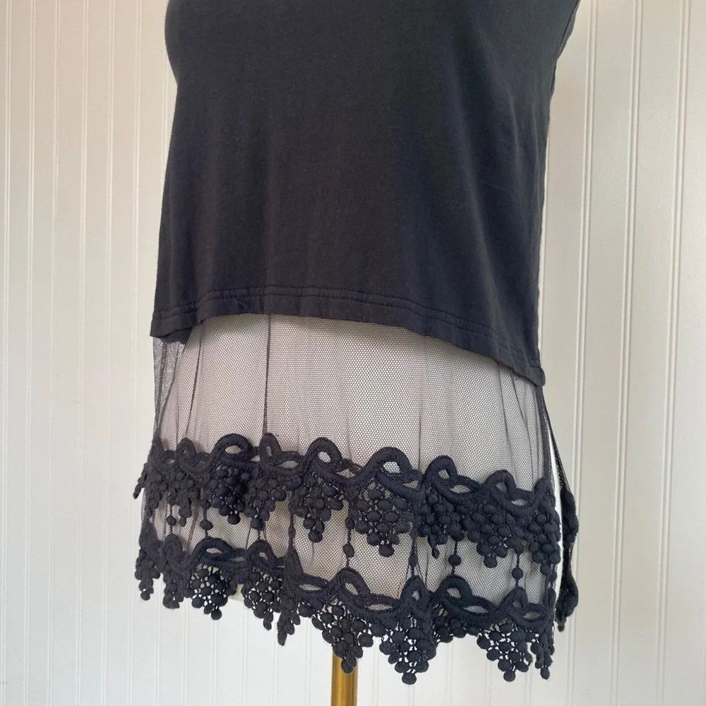 Winter Lennon Womens Whimsigoth Mesh Crochet Trim Cami Top Size S Fairy Grunge - Picture 2 of 11